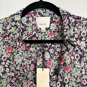 NWT Cinq A Sept Anthropologie Floral Print Layered Dress Tie Up Shacket sz 2
